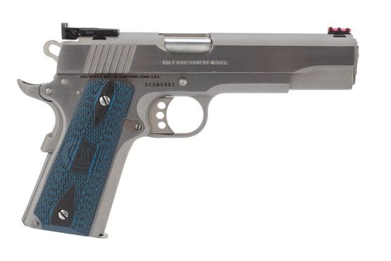 Colt 1911 Gold Cup Lite 45 acp pistol features a 5 inch match barrel